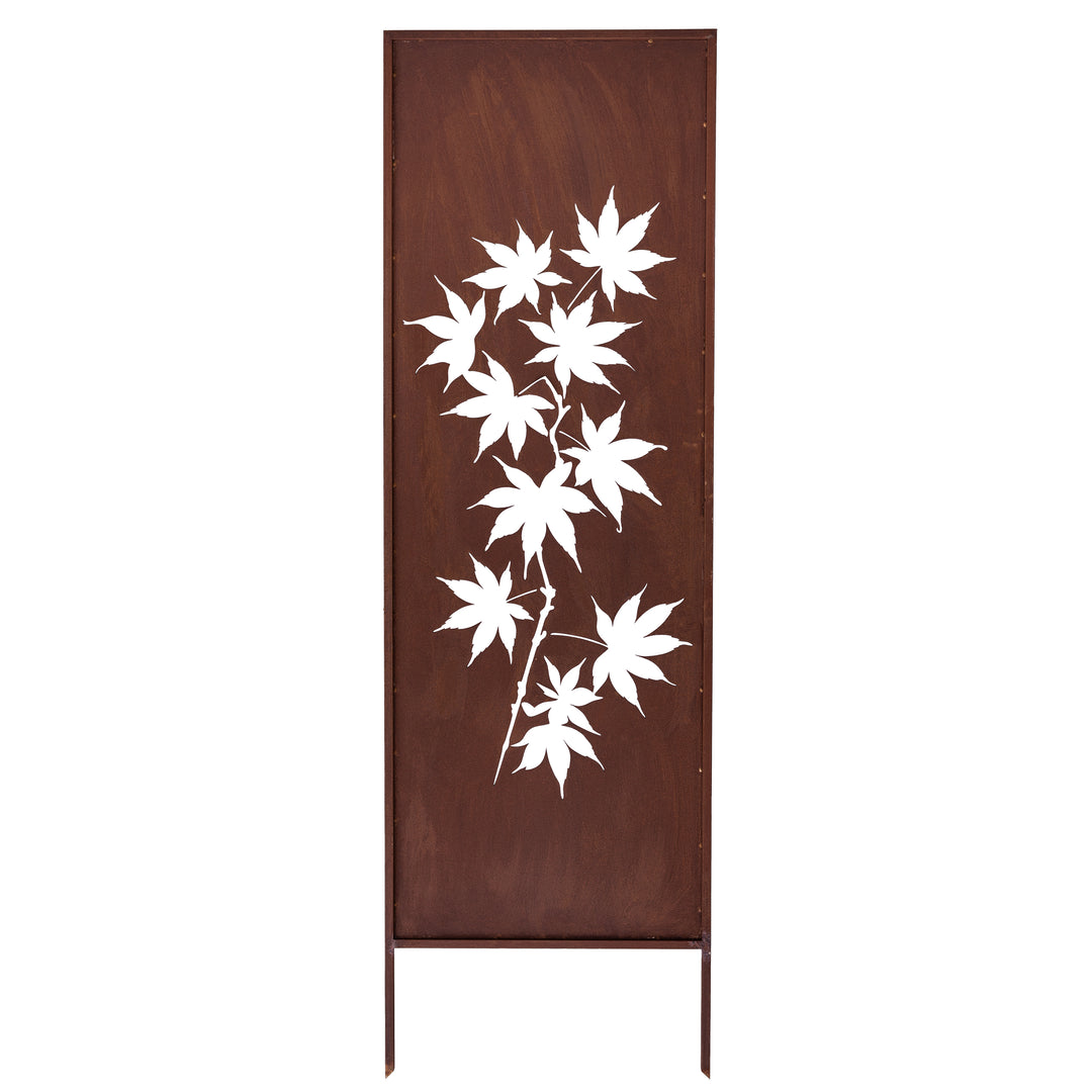 Sichtschutz Gartenpaneel Metall – Motiv Fächer-Ahorn, 160 × 50 cm