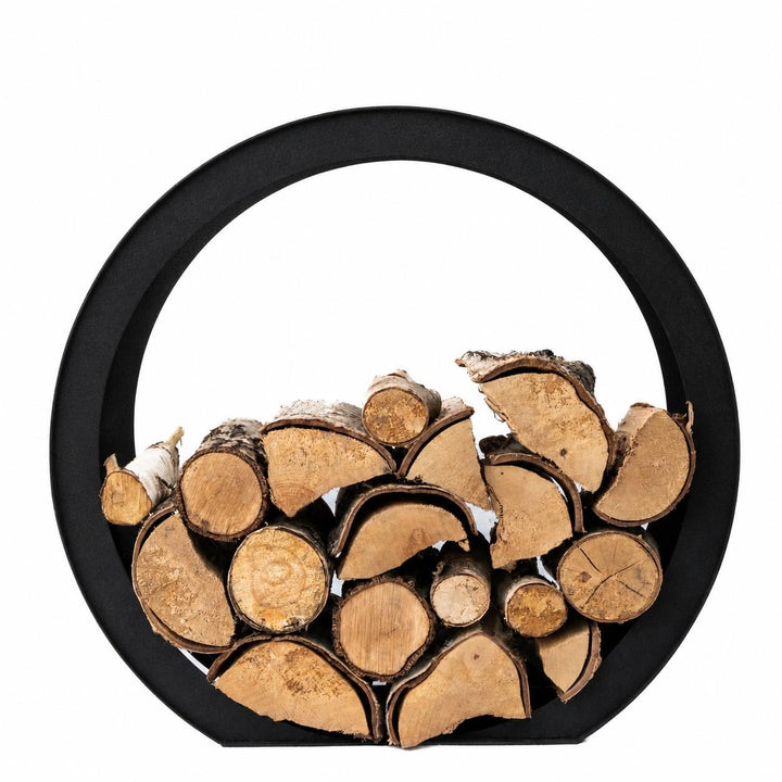 Rundes Kaminholzregal aus Metall – Holzständer 78×73×35 cm